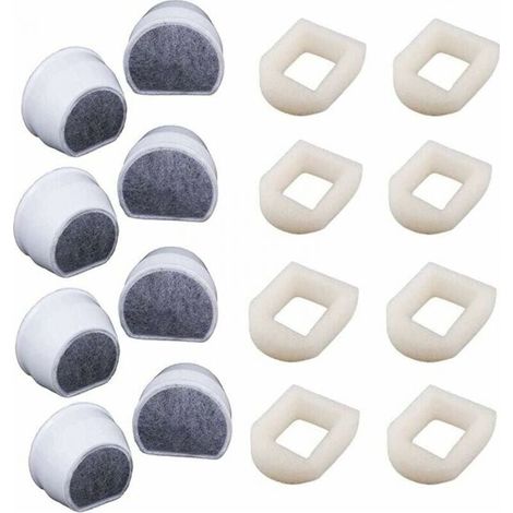 16 pre-filtri in schiuma e filtro a carbone compatibili con le fontanelle PetSafe Drinkwell INOX 360 Avalon Pagoda Seascape e Sedona, filtro per fontanella per cani e gatti.