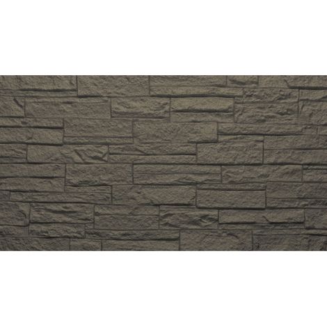 Ensemble De 12 Panneaux Décoratifs Effet Brique Et Pierre 3D, Revêtement Mural Pu 8,6 M², 120X60X2,5 Cm, Gris Ardoise (1/5)
