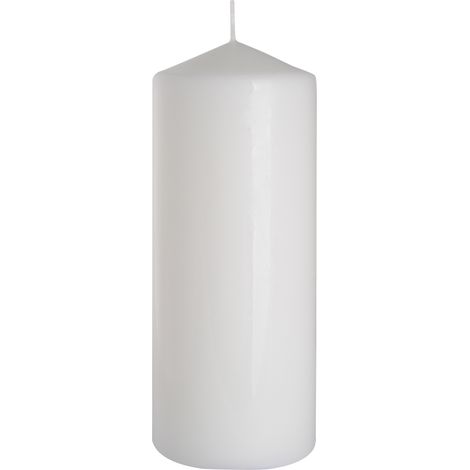 Vela cilíndrica blanca para comunión o boda, BISPOL, 8x20cm (1/4)