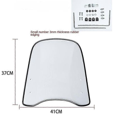 Pare-brise avant de moto en plexiglas transparent HD épais, réglable en hauteur, pour vélo électrique, avec protection anti-insectes et sable. (1/5)