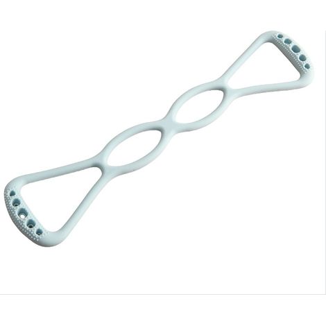 Sangle de traction en forme de 8 pour le yoga et les étirements, en silicone, pour un entraînement complet du corps, des épaules et du dos, bleu (1/3)
