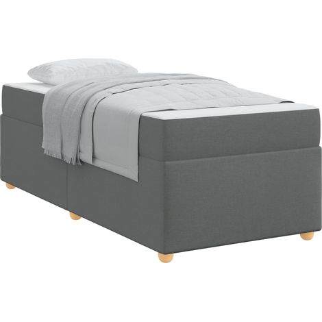 Maison Exclusive - Cadre de lit avec matelas Gris foncé 80 x 200 cm tissu
