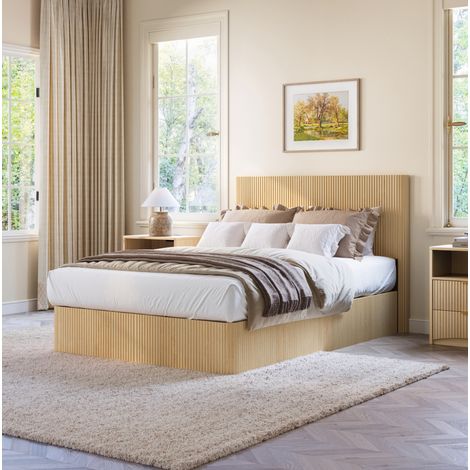 letto contenitore 140x200 lift finitura rovere chiaro HAVRYA (1/5)