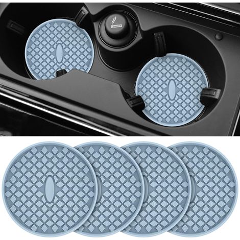 Pack de 4 Tapis Porte-gobelets Silicone Antidérapant Design Diamant Intérieur Véhicule (1/5)