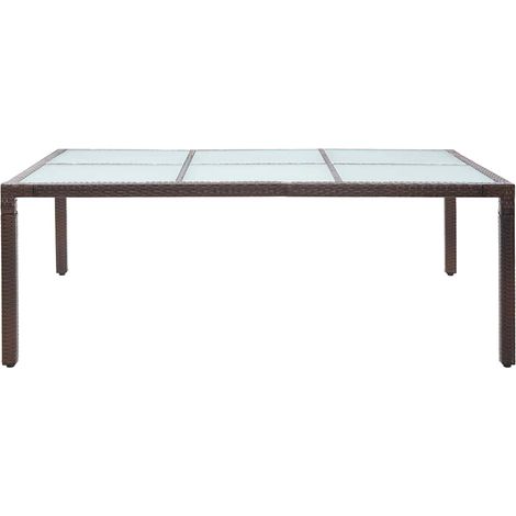 vidaXL Mesa de comedor de jardín marrón 200x150x74 cm ratán sintético (1/2)