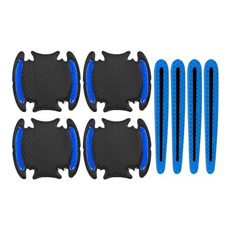 Autocollants Réfléchissants de Poignée de Porte de Voiture Bleu Anti-Rayures Poignée Protection Film Porte Tasse Bol Tampon Sécurité Bandes (1/5)