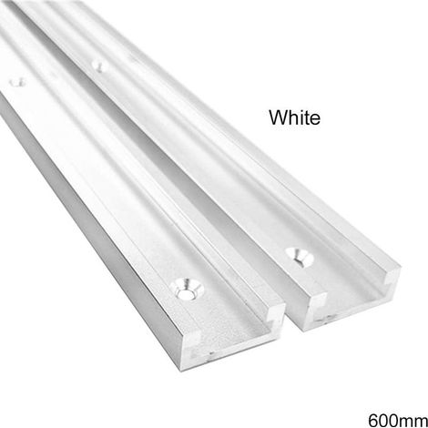 Pince à onglets pour gabarit en aluminium,Gabarit de Piste d'Onglet,Gabarit de Rail de Fixation Gabarit de Rainure en T pour Table à Toupi (600mm,Blanc) (1/4)