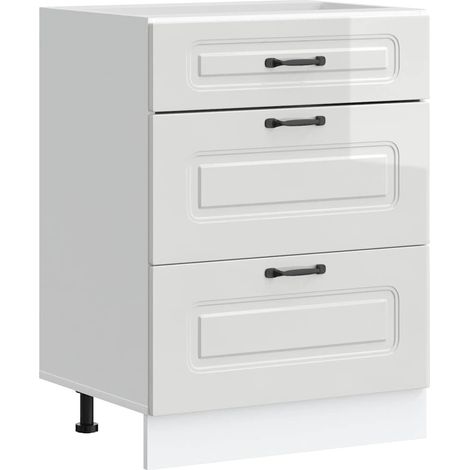 Maison Exclusive - Mobiletto da cucina "Kalmar" Bianco lucido in legno ingegnerizzato