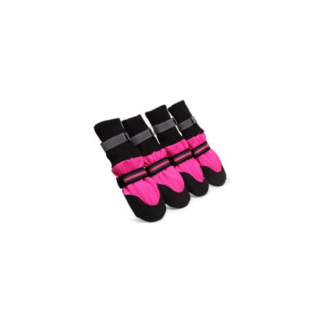 Chaussettes/chaussures antidérapantes pour chien, rose fuchsia, taille XL (1/5)