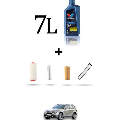 Kit tagliando 4 FILTRI e 7L OLIO compatibile con Bmw x3 (E83) 3.0d 155kw dal 2008 al 2010 (1/5)