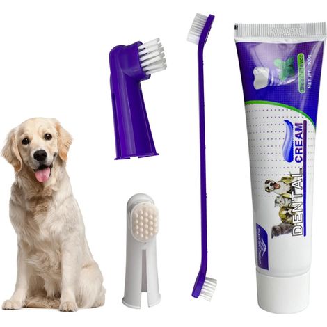 Dentifrice pour Chien, Brosse à Dents pour Chien, Brosse à Dents Pour Chien Peut Prévenir Mauvaise Haleine, Rafraîchir L'haleine et Éliminer Tartre (Saveur de Bœuf) (1/5)