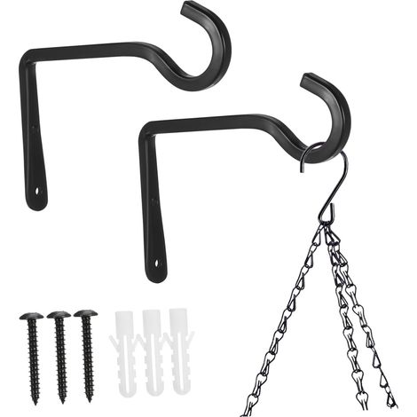 2-Piece Iron Hanging Hooks for Outdoor Lanterns, Wind Chime and Bird Feeder Support, Wall Hooks for Hanging Baskets (1/5)