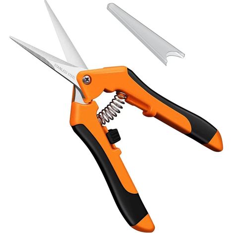 Cisseurs de jardinage de 6,5 pouces Cisqueur de l'élagage à la main avec des lames en acier inoxydable droit orange (1/5)