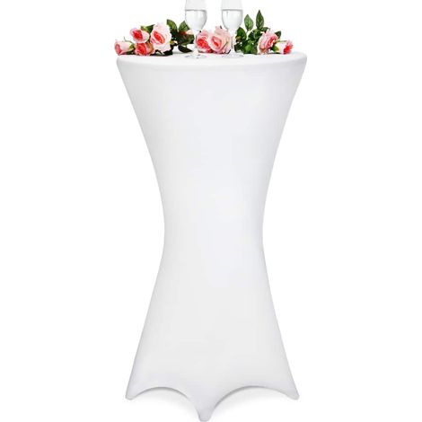 Deuba Housse de table pour bar - 80 cm - Blanc