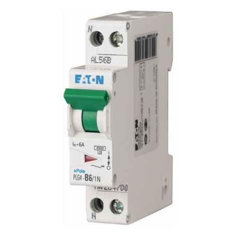 Disjoncteur Eaton Eaton Moeller 1P+N, 6A, montage rail DIN ( Prix pour 1 )