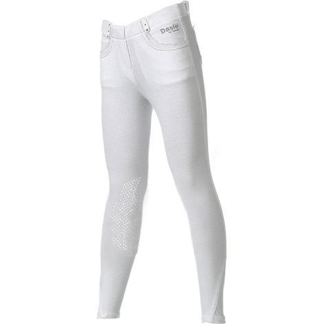 Pantaloni da equitazione bambina modello Margherita vestibilità pull-on senza zip con grip antiscivolo in silicone al ginocchio: 12 anni, Blu (1/2)