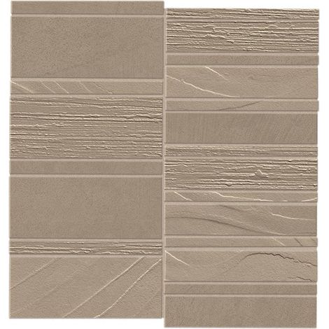 Mosaïque effet Béton 3D Brun Sable Mix 30x29,2x0,85 cm Mat Benzaro - Mur intérieur (vendu par carton de 0,53 m²) - RO'MA CARRELAGE
