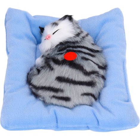 Chaton gris en charbon actif, chat endormi artificiel purificateur d'air, carbone cristal avec batterie intégrée (1/5)