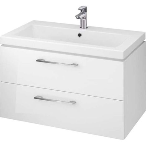 Cersanit Lara - Waschtisch mit Unterschrank, 45x79x45 cm, 2 Schubladen, weiß S801-149-DSM