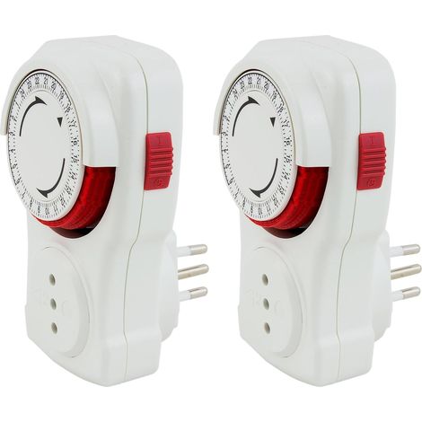 Programmateur Quotidien 250V Minuterie Programmable pour Prise Électrique Temporisée Prise Électrique avec Cycle Quotidien Blanc Lot de 2 (1/5)