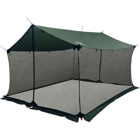 vidaXL Toldo de camping con paredes de malla Verde militar (1/2)