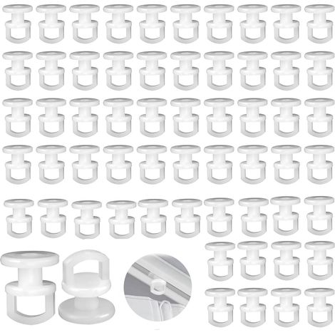 100 ganchos deslizantes para rieles de cortinas, ganchos de refuerzo para rieles de cortinas para automóviles, autobuses y autobuses escolares, color blanco. (1/5)