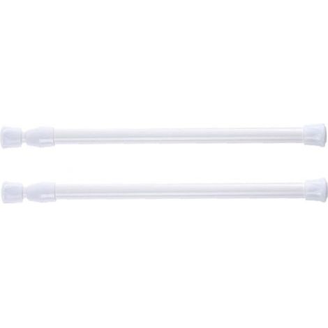 Lot de 2 tringles à rideau de douche télescopiques, sans perçage, pour douche, baignoire, armoire, blanc, largeur 40-70 cm (1/5)