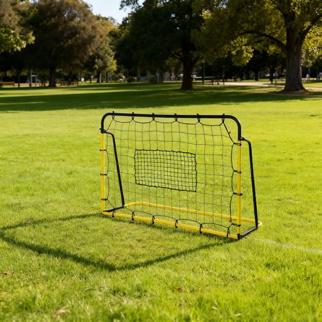 Filet de rebond de football, 184L x 123H cm, rebondisseur de football, 5 angles réglables de 60° à 90°, jaune et noir (1/5)