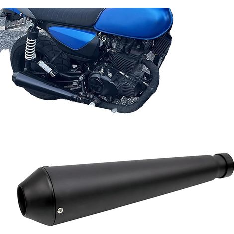 Silenciador de escape, acero inoxidable, ajuste universal, negro. (1/2)