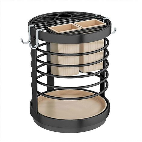 Support porte-couteaux pour couteaux de cuisine, en métal noir (1/5)