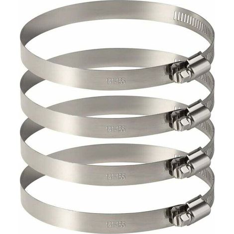 4Pcs 150 mm Collier de Serrage Tuyau Ajustable en Acier Inoxydable Pour Fixer Souples Durites (141mm-165mm) (1/5)