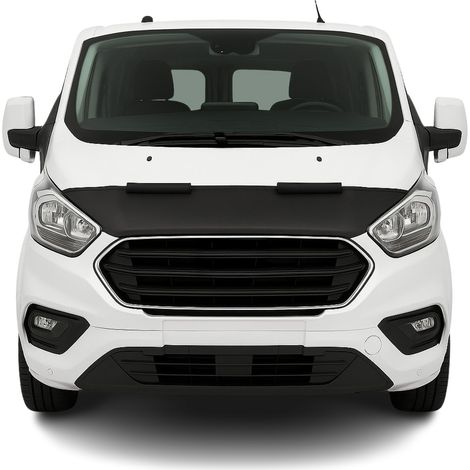 Protège Capot compatible avec Ford Transit Custom 2018 à 2023, Bra de Capot Protection, Noir