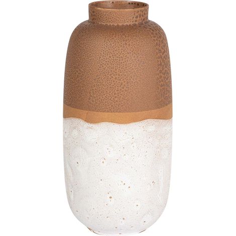 Braun-weiße Keramikvase 24X24X50 cm (1/5)