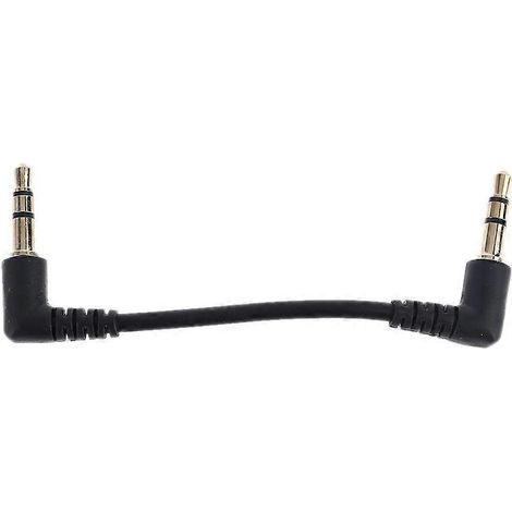 2,7" Doppel-90-Grad-Winkel-3,5-mm-Klinkenstecker-Stereo-Audiokabel (Stecker auf Stecker)