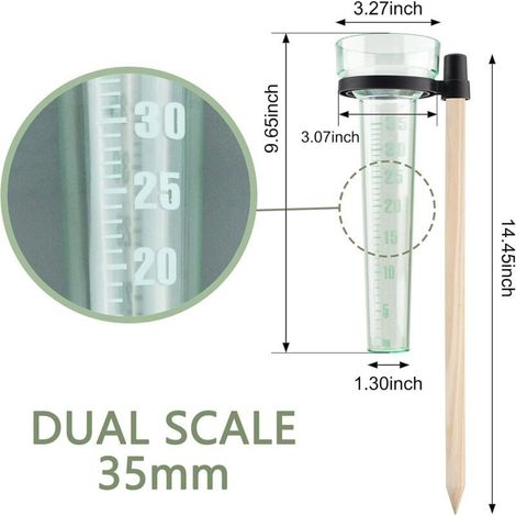 Pluviomètre. 1 pièce Pluviomètre en plastique avec support pour mesurer la pluie pour le jardin. l'extérieur. la cour (1/5)