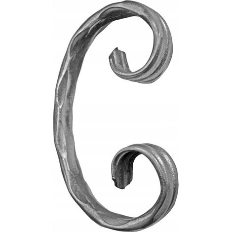 Élément spiralé C, éléments forgés texturés 10.098.01 12X6 H190XL80