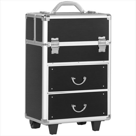Tabouret noir en alliage d'aluminium 36 x 23 x 58 cm (1/5)