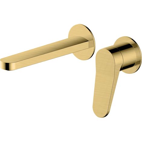 RAK Petit Round Brushed Gold Wall Mounted Basin Mixer Tap - RAKPER3007G (1/2)