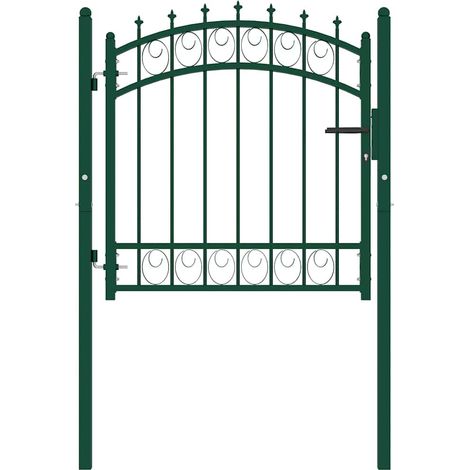 Portail de jardin - Portillon de jardin - Portail de clôture avec pointes Acier 100x100 cm Vert fr10211 - Maison La Vie (1/5)