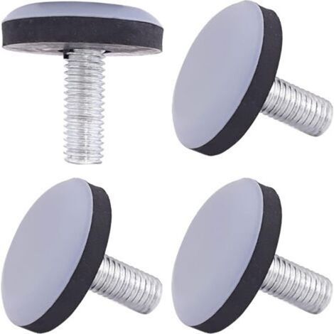 4x Verstellbarer Teflonfuß mit verstellbarer Nivellierplatte, Schraubknopf und PTFE-Anschlag (M8) (3er-Pack) - Crezuo