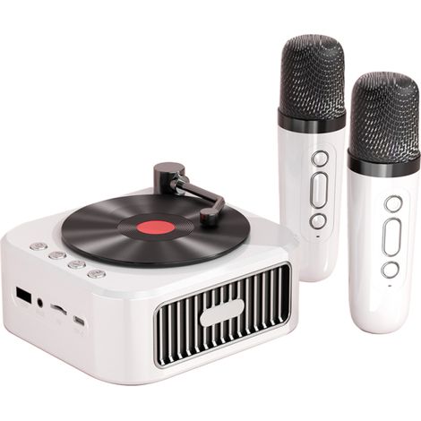 Tragbarer, kabelloser Lautsprecher im Vintage-CD-Stil, Bluetooth 5.3-Technologie, zwei Mikrofone, HiFi-Stereo-Sound, Aux-Eingang, USB-Anschluss, TF-Kartensteckplatz, 10 Stunden Akkulaufzeit.