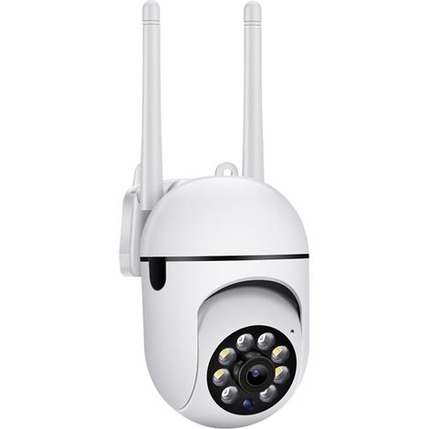 Tlily – Caméra de sécurité extérieure Wi-Fi 2,4 GHz – Résolution HD 1080P – Vue panoramique 360° – Audio bidirectionnel – Détection de mouvement (1/5)