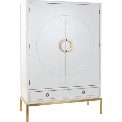 Schrank DKD Home Decor Weiß Gold Metall Pappel 120 x 50 x 175 cm (1/5)