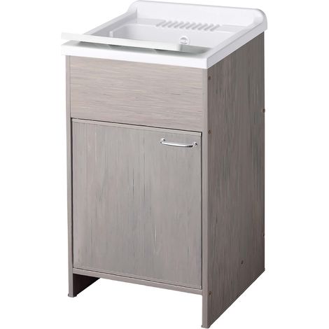 Mobile Lavatoio per Esterni in PVC Pilozzo con Sifone di Scarico Grigio (1/5)
