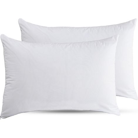 Taie Oreiller 50x70 Lot de 2 en Microfibre Housse Coussin Douce Et Brossée - Blanc (1/5)