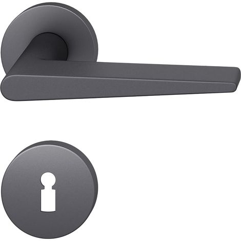 FSB Drückergarnitur 12 1005 ASL auf Rosette BB - Aluminium schwarz matt (1/5)