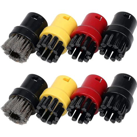 Lot de 8 brosses en nylon et laiton, buses de nettoyage vapeur pour nettoyeurs vapeur Sc1, Sc2, Sc3, Sc4, Sc5, Sc7 et CTK1 (1/5)