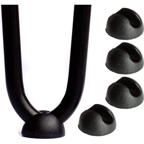 Set mit 4 Kunststoff-Haarnadelbeinschonern für Stühle oder Möbel – Schwarz (1/5)
