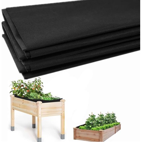 Revêtement de Jardinière, Doublure de Jardinière Surélevée, Doublure Extérieure Non Tissée, Revêtement de Lit de Jardin Surélevé, Respirant et imperméable, pour Culture Légume Fleurs Plantes,160x210CM (1/5)