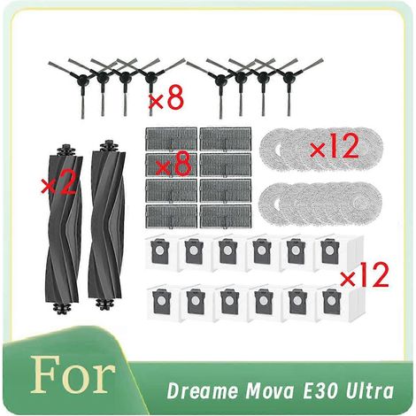 42 pièces pour balai à franges à rouleau latéral ultra E30 avec filtre HEPA-- (1/5)